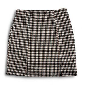 Belle Du Jour • Double Slit Plaid Mini Skirt